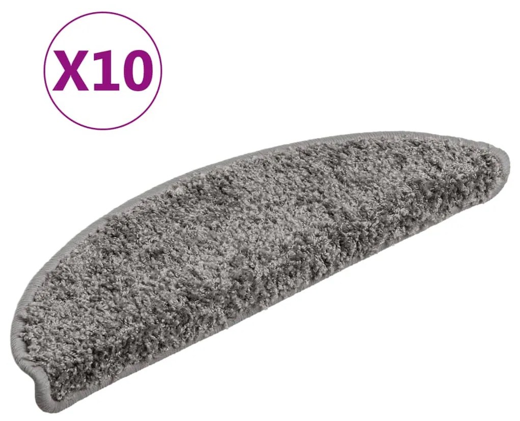 10 db szürke lépcsőszőnyeg 56 x 17 x 3 cm