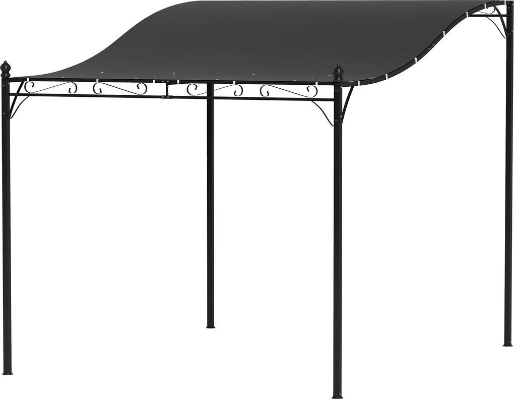 Outsunny Fali Pergola Tetővel, Vízálló Pergola Napernyő, Szabadonálló Kert Pergola Terasz Napernyő a Teraszhoz Kb. 2,5x3x2,5 m Sötétszürke | Aosom