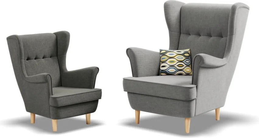 Uszak Mini fotel, fonott, fekete