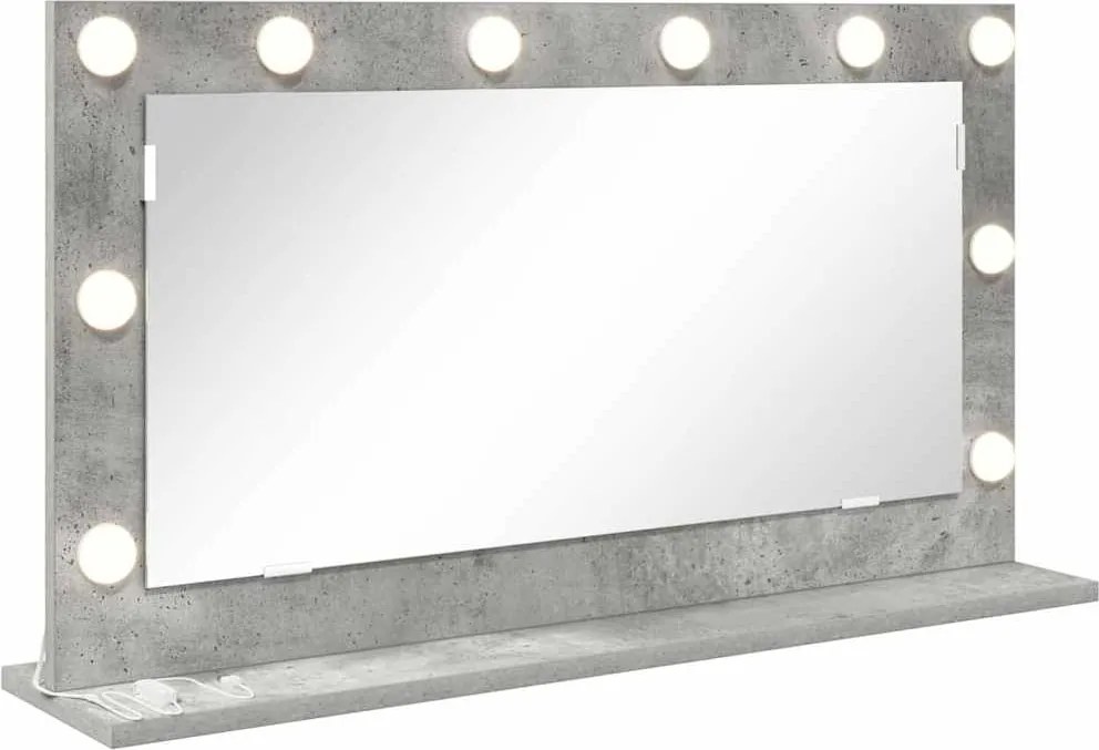 vidaXL Toalett Tükör Beton Szürke 80 x 45 x 18 cm Üveg és mérnöki fa