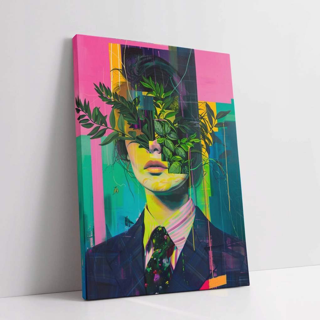 Vászonkép Nő növények absztrakt otthon nappali szoba 60x80