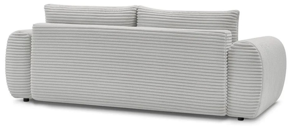 Világosszürke kordbársony kinyitható kanapé 257 cm Lucien – Bobochic Paris