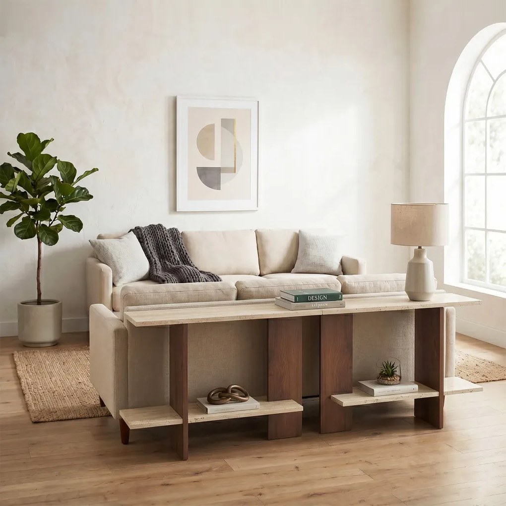 Essenziale - Travertine, Walnut