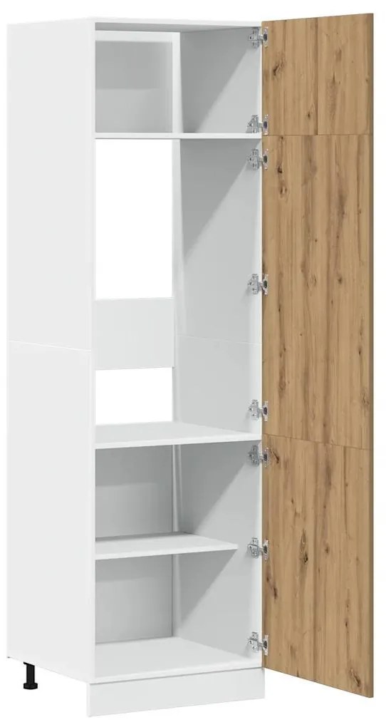 “Lyon” kézműves tölgy szerelt fa szekrény hűtőhöz