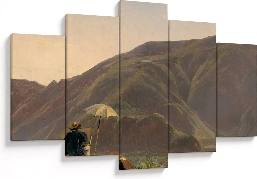 Kép - Jules Coignet, View of Bozen with a Painter, reprodukciók (150x105 cm)