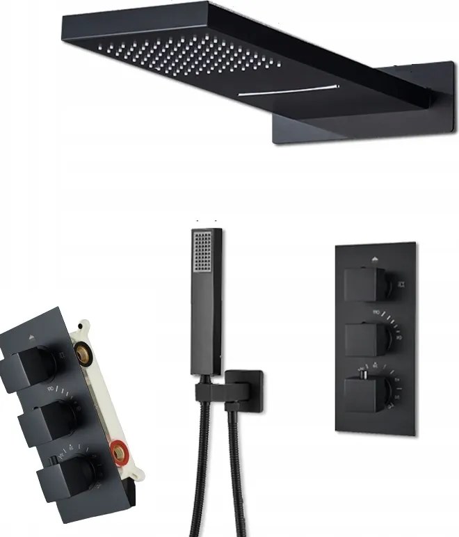 Falsík alatti zuhanyszett Termosztát Vízesés