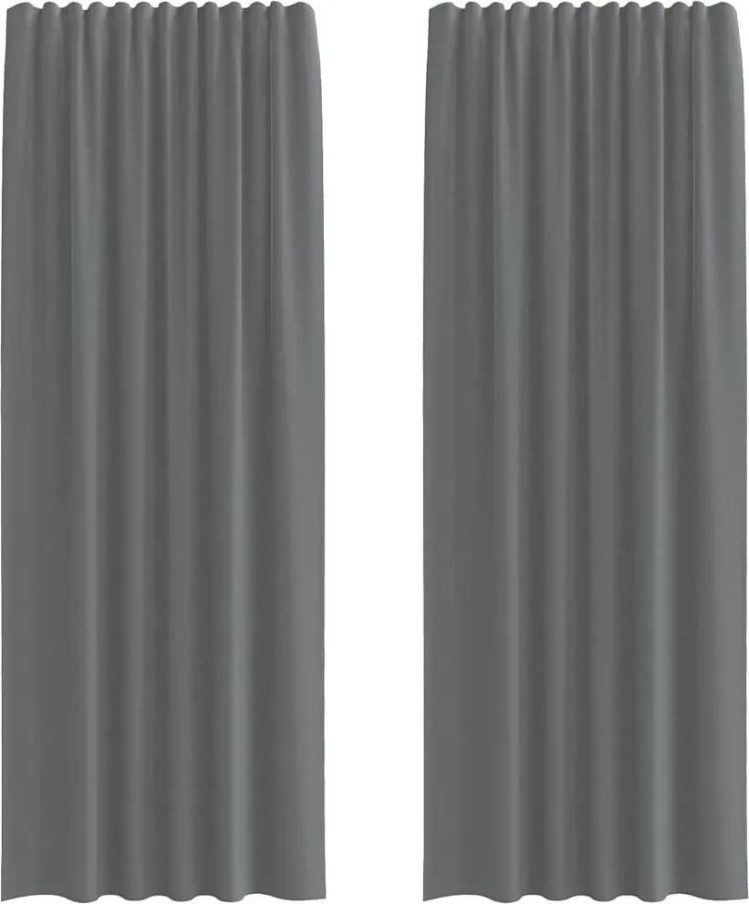 vidaXL 2 db sötétszürke voile függönyök rúd zsebekkel