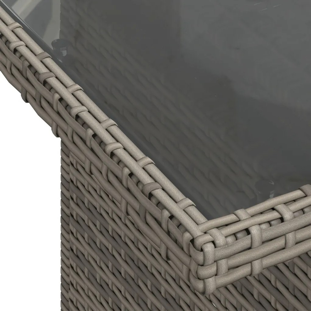 11 Darabos Kertibútor Szett Párnákkal Szürke Polyrattan