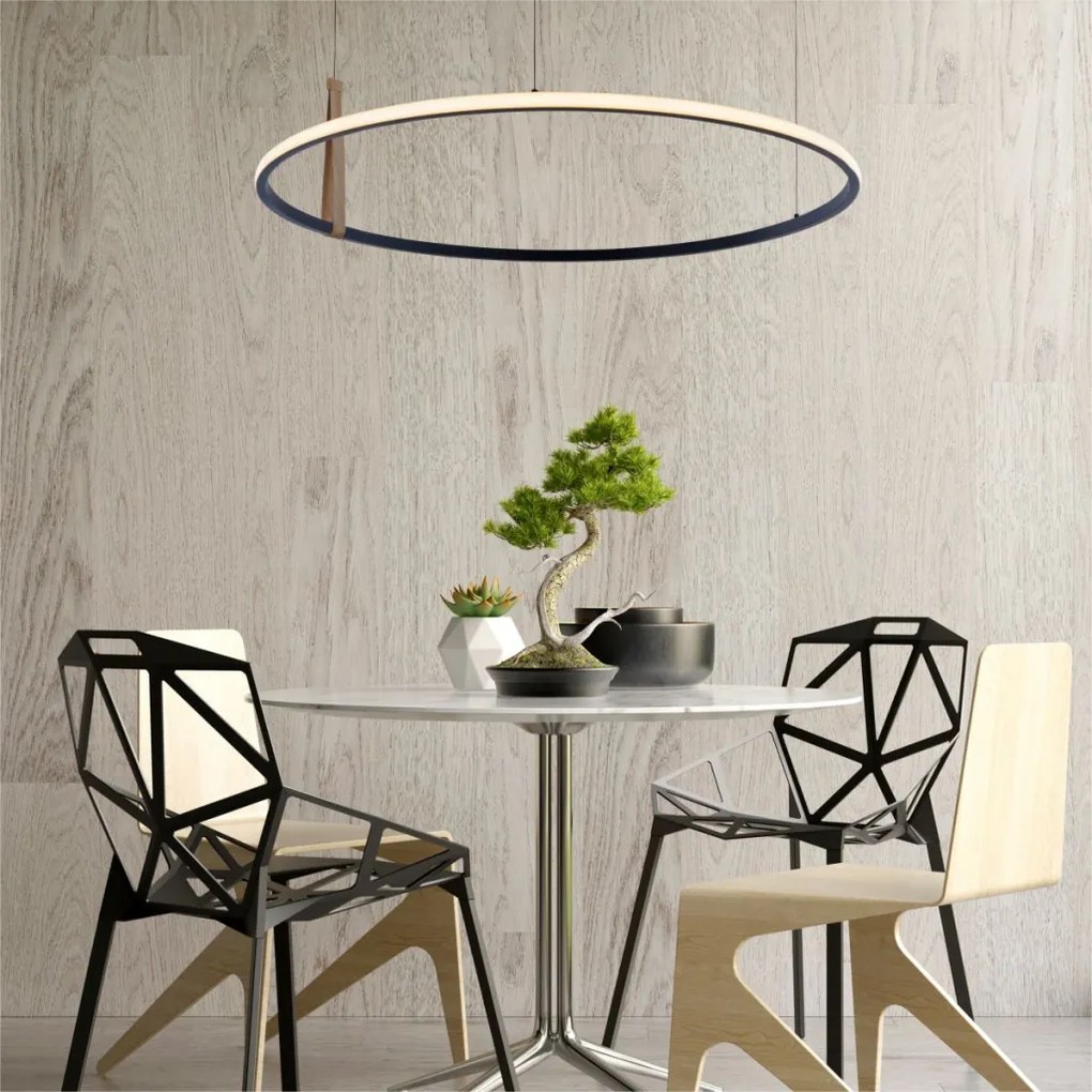 ZUMA LINE 22808-WOOD Modern Led Függesztett Lámpa Fekete, Faipari LED IP20