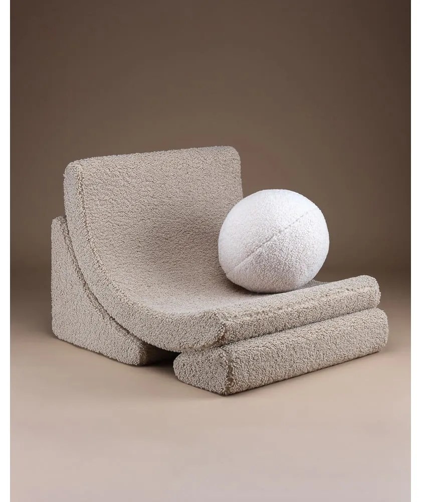 Világosbarna buklé gyerek fotel Moon – Wigiwama