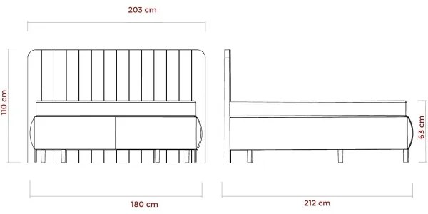 ALEXA kárpitozott ágy 180x200 cm, bézs, matracokkal és ágyneműtartóval