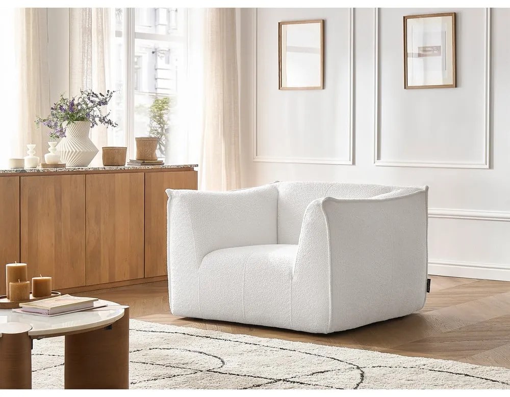 Fehér buklé fotel Giorgia – Bobochic Paris