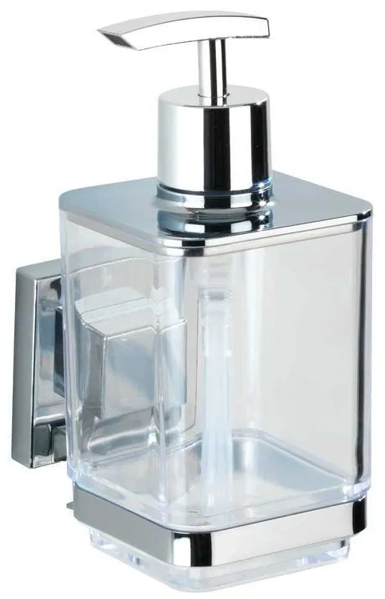 Fényes ezüstszínű öntapadós műanyag fürdőszobai kiegészítő szett Quadro – Wenko