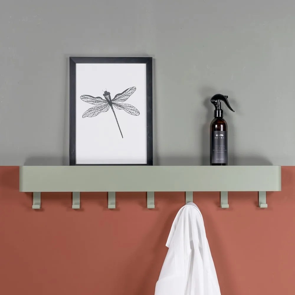 Zöld-szürke fém fali fogas polccal Dax Play – Spinder Design