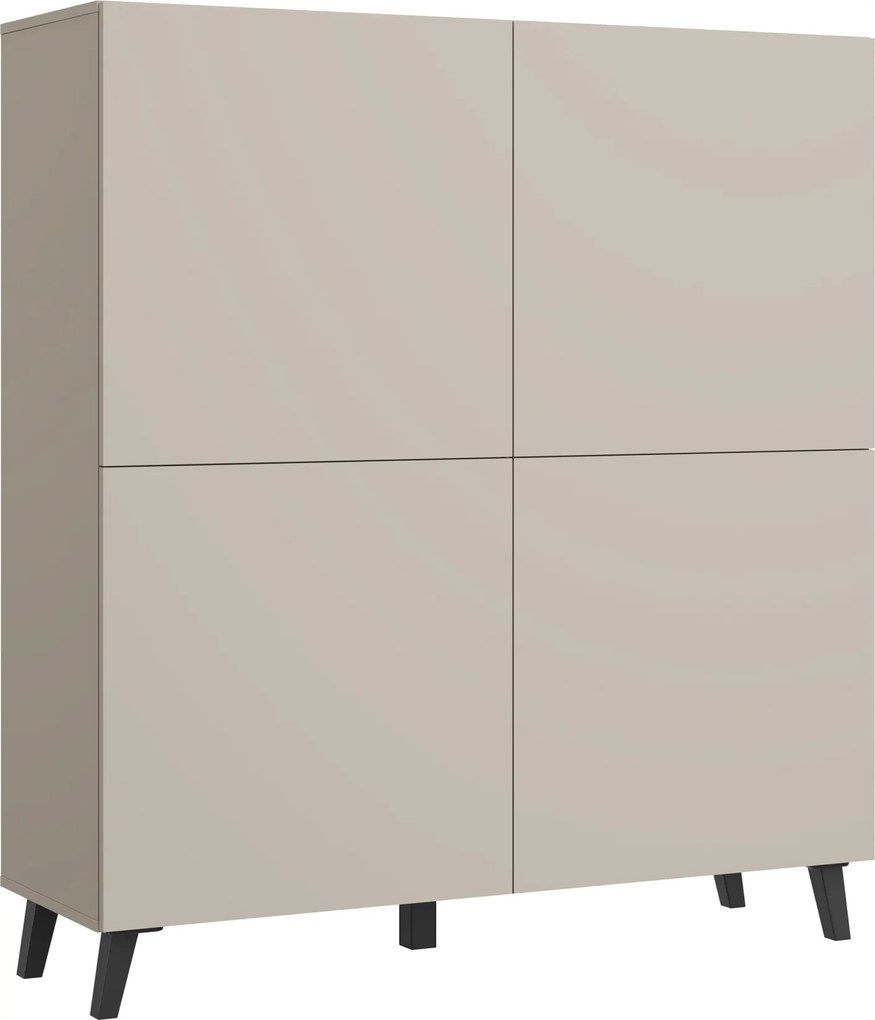 Highboard komód Phuket 120 cm kasmír, Tv polc, csendes ház