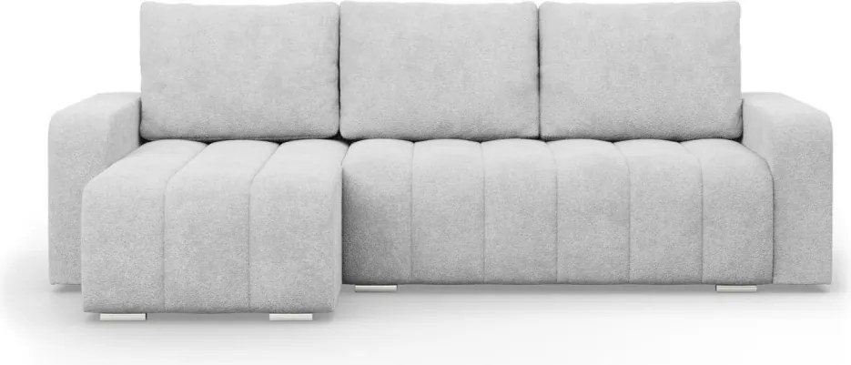 Modena sarokkanapé, bouclé, univerzális oldal, szürke