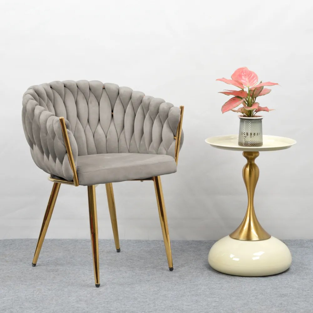 Étkezőszék, szürkésbarna Taupe Velvet szövet/gold króm arany, DEILA