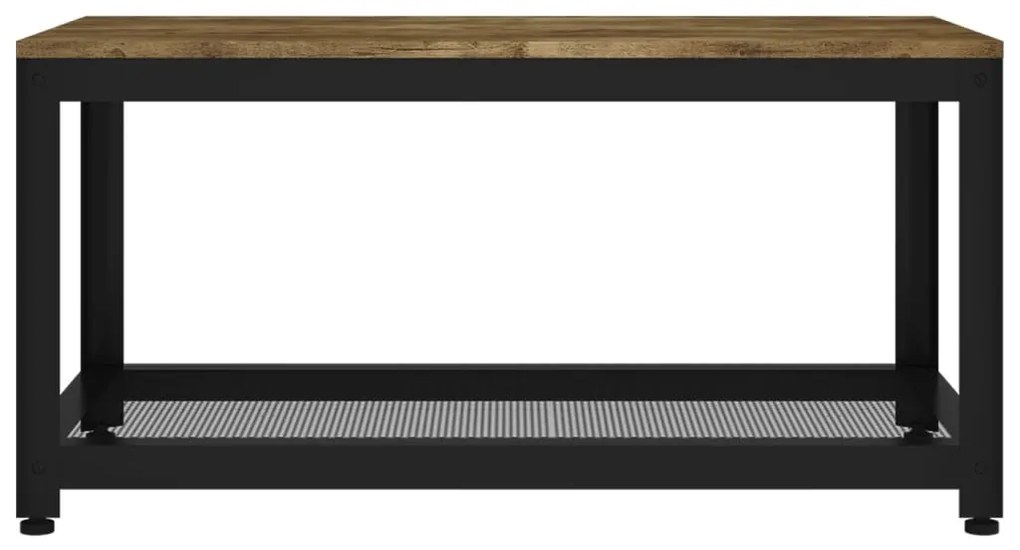 Sötétbarna és fekete MDF és vas dohányzóasztal 90x45x45 cm