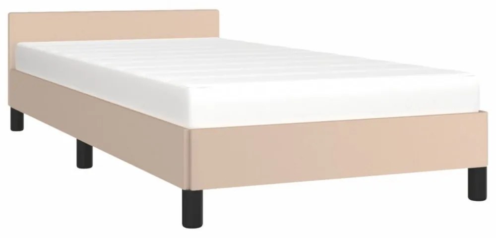 kávészínű ágykeret fejtámlával matrac nélkül 90x200 cm