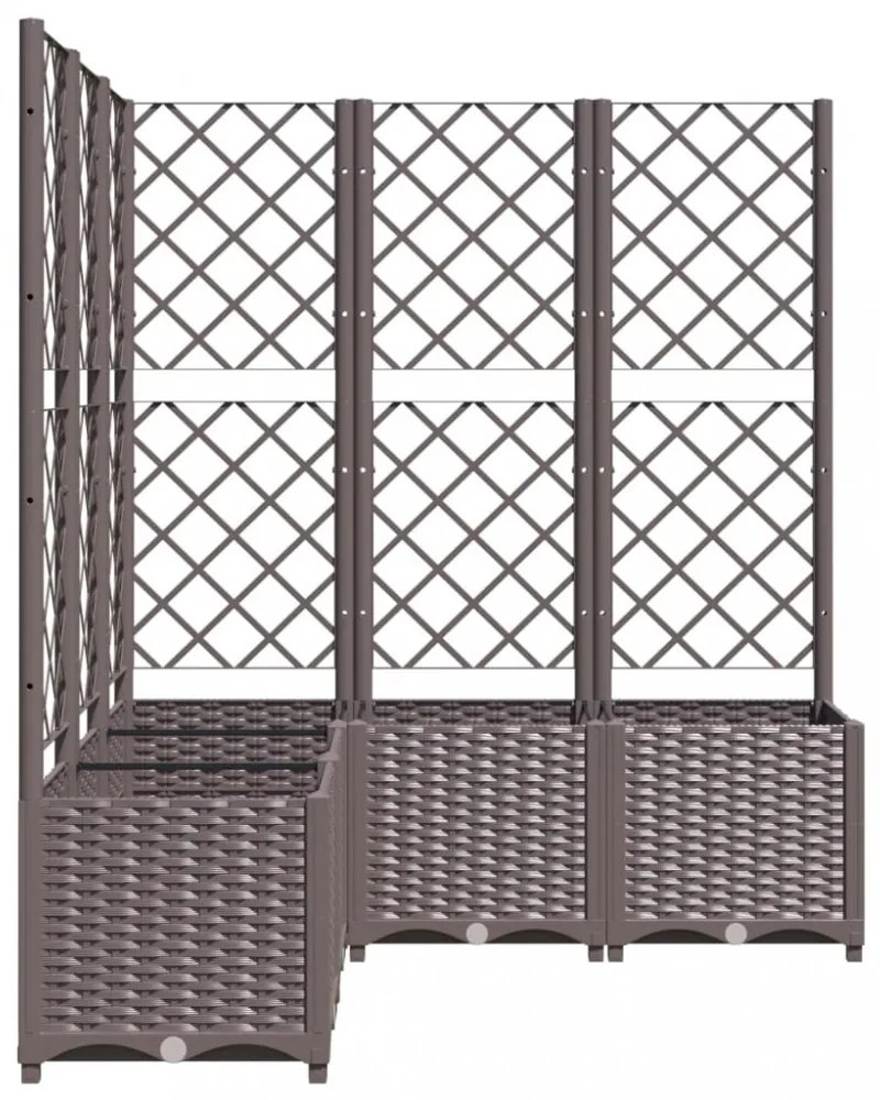 barna polipropilén rácsos kerti ültetőláda 120 x 120 x 136 cm