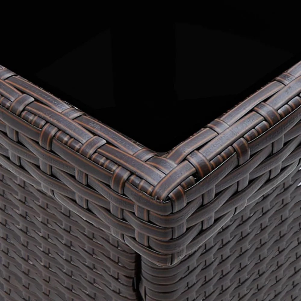 barna polyrattan kerti étkezőasztal