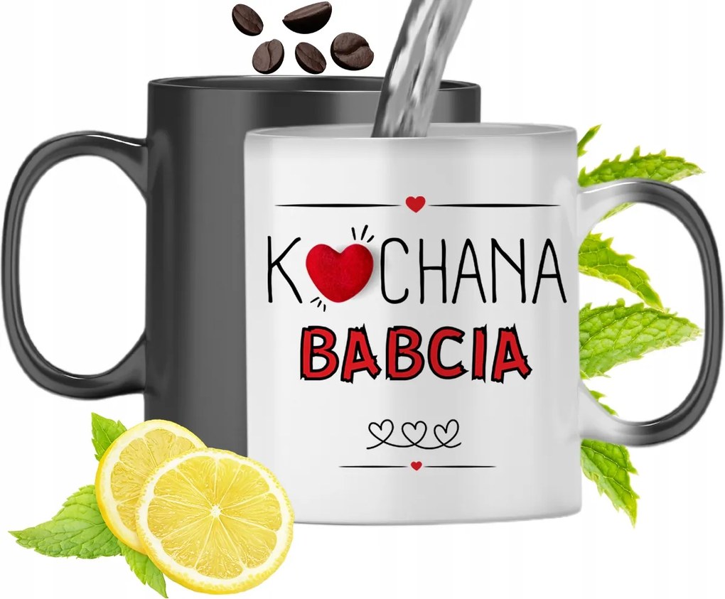 Mágikus Bögre Nagymamáknak Fekete Színváltós, fényképes nyomattal