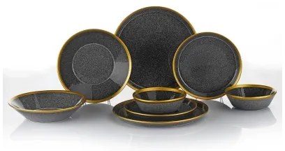 8 darabos étkészlet fekete/arany/porcelán
