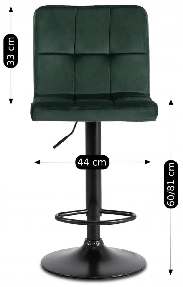 Zöld Bársony Bárszék NERO