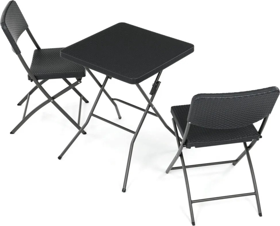 Kerti bútor szett 1+2, műanyag, szürke, AZS-L2161 GREY