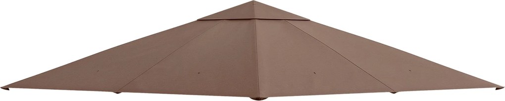 Outsunny Kerti Pavilon Tető kb. 3 x 3 m, Vízhatlannak minősített Csere Napernyő, Pavilon Huzat, Napvédelem, 8 Vízelvezető Lyukkal, Poliészter, Kávé |