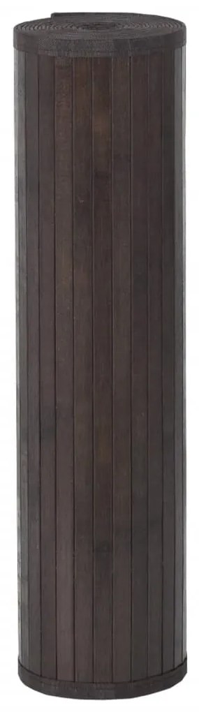 négyszögletű sötétbarna bambusz szőnyeg 70 x 500 cm