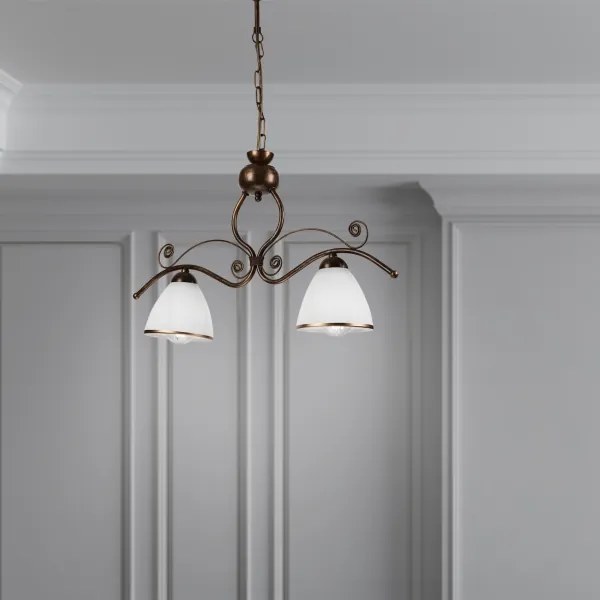 Csillár láncon RETRO 2xE27/60W/230V réz/patinás