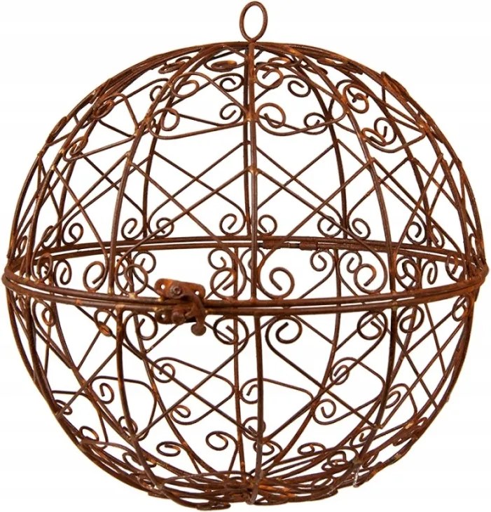 Rozsdamentes fém dekorációs gömb Roy lyukkal 30x30 cm