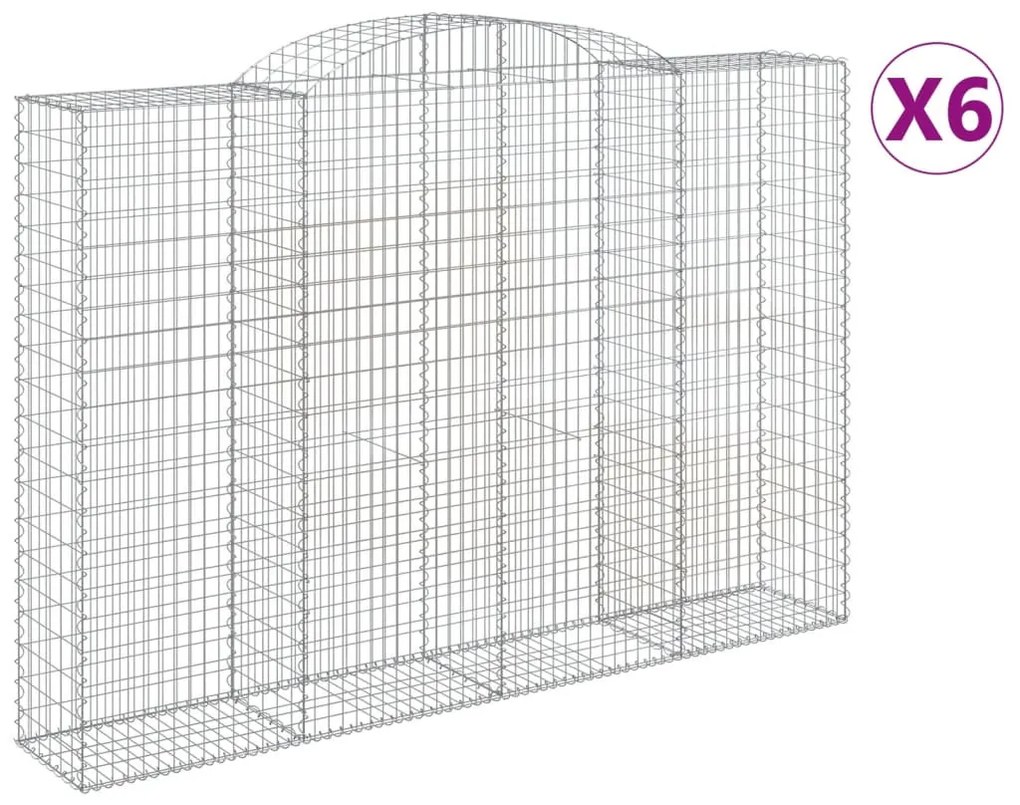 6 db íves horganyzott vas gabion kosár 300x50x200/220 cm