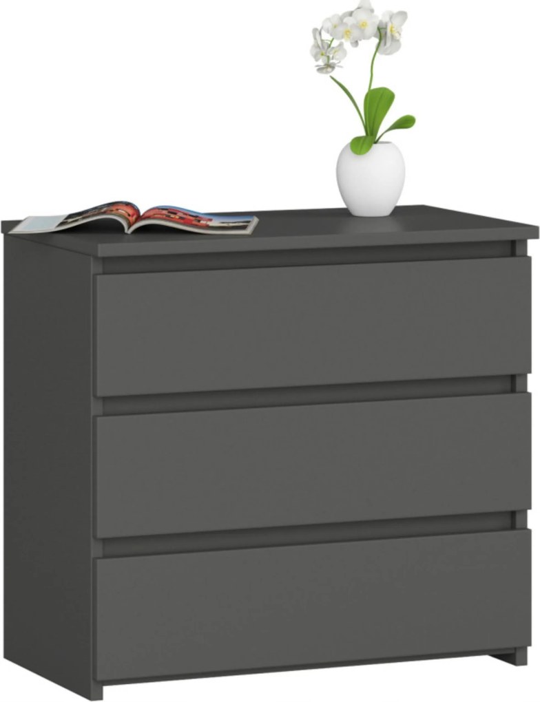 Éjjeliszekrény CL3 grafit szürke éjjeli asztal 60cm 3fiókos Akd
