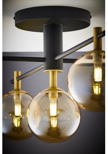 Jupiter 2032 - Felületre szerelhető csillár FIGARO 5xG9/10W/230V fekete/arany/bézs