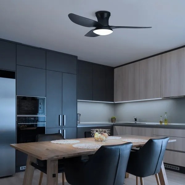 Brilagi - LED állítható mennyezeti ventilátor 30W 230V 3000-6500K fekete + DO