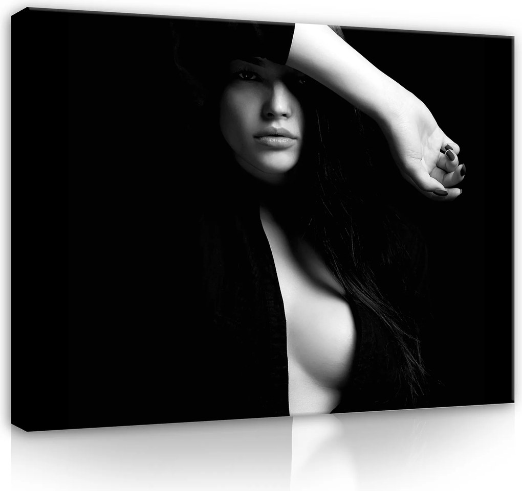 Hálószoba Vászonkép Nő Akt Fekete-fehér Vászon Falikép Nagy 100x70
