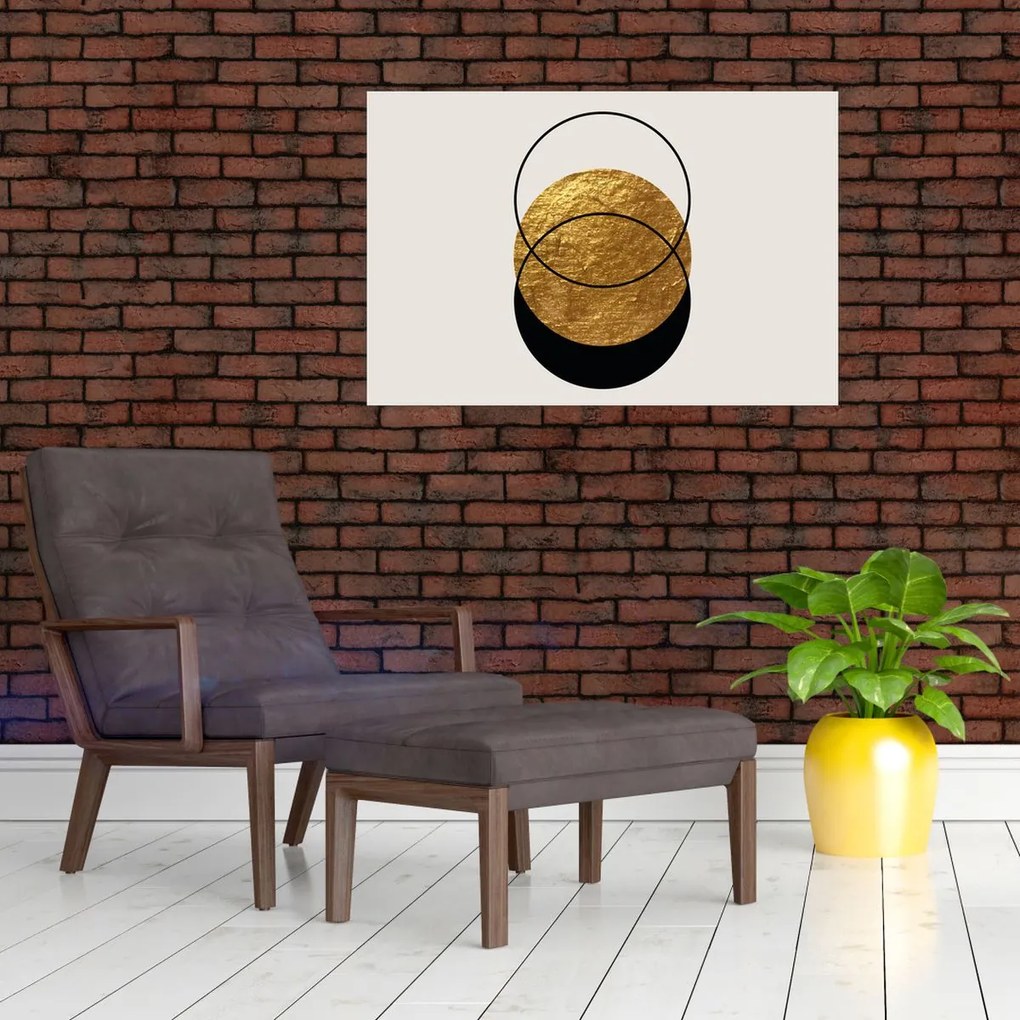 Kép - Absztrakció arany és fehér N⁰2 (90x60 cm)