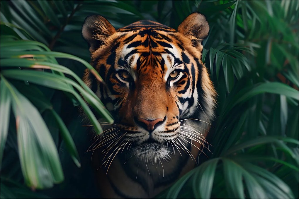 Kép - Egy tigris portréja a dzsungelben (90x60 cm)