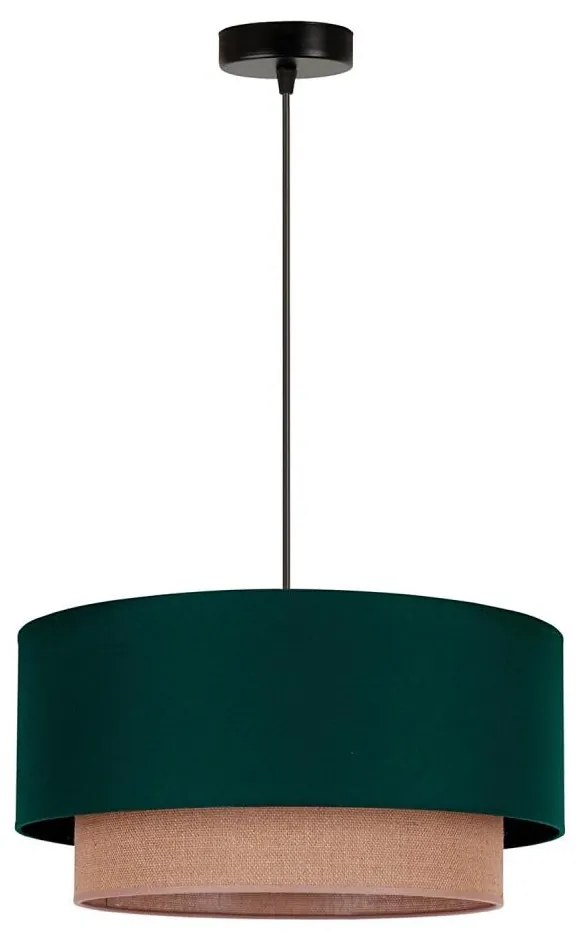 Duolla - Csillár zsinóron BOHO 1xE27/15W/230V átm. 45 cm zöld/barna