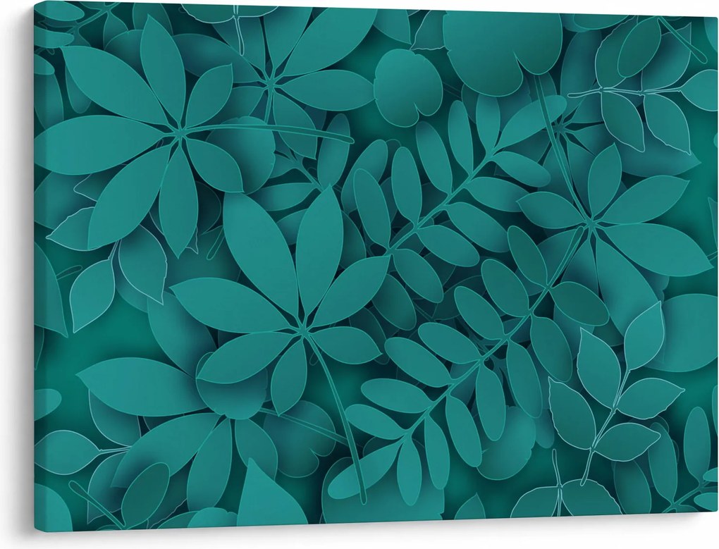 Kép - Türkiz levelek (70x50 cm)