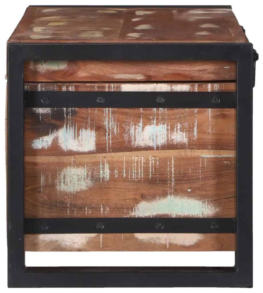 Tároló ládák 80x30x30cm Tömör Újrahasznosított Fa és Fém