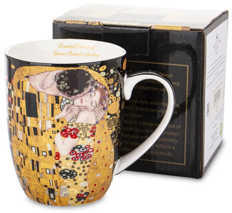 Porcelán bögre többszínű 10,5x12x8,5cm Klimt: A csók