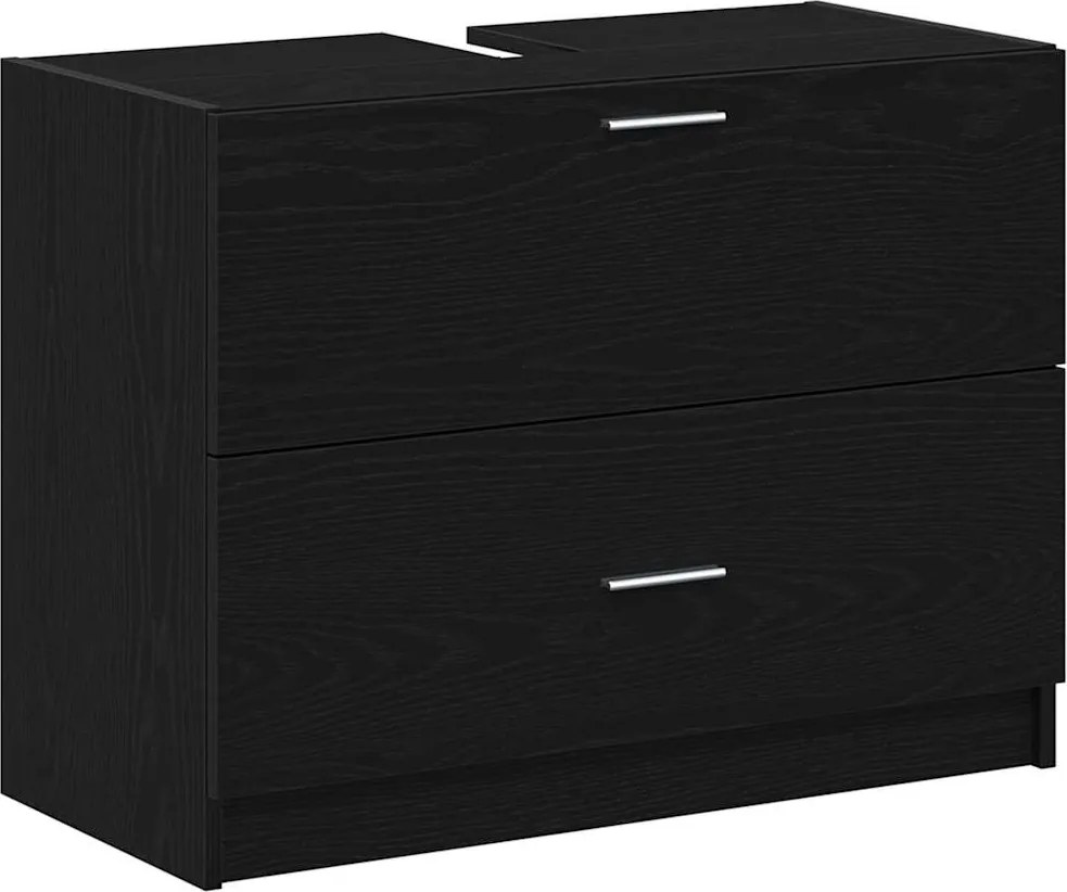 vidaXL Fürdőszoba Székény fiókkal Fekete tölgy 78 x 37 x 59 cm Faanyag