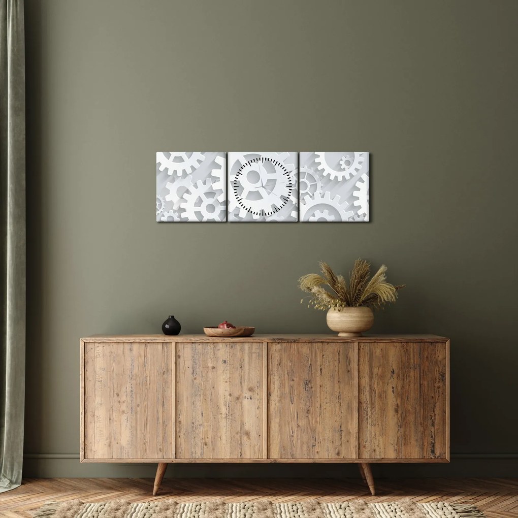 Kép - fogaskerekek (órával) (90x30 cm)