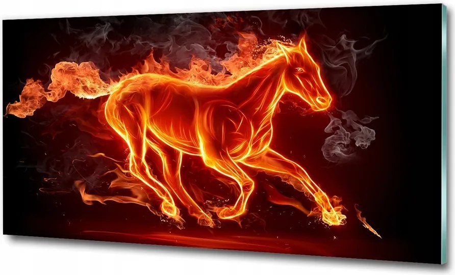 Fotó-üvegkép Ló a lángokban 100x70