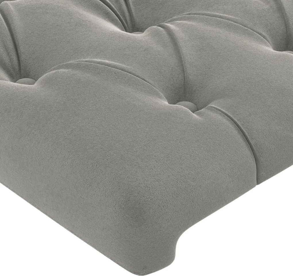 világosszürke bársony fejtámla 80x7x118/128 cm