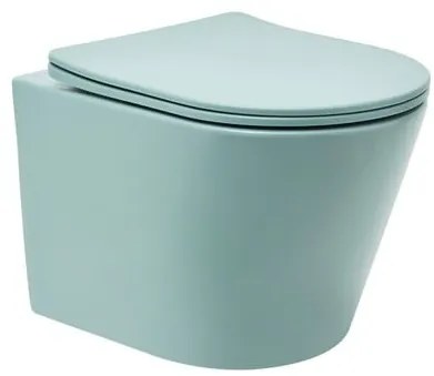Wc soft close ülőkével felakasztható SAT Infinitio zöld matt felülettel  hátsó kifolyással SATINF010RREXPLGEM