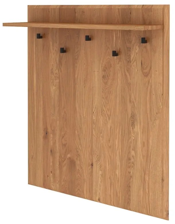 Natúr színű tölgyfa fali fogas polccal Abies – The Beds